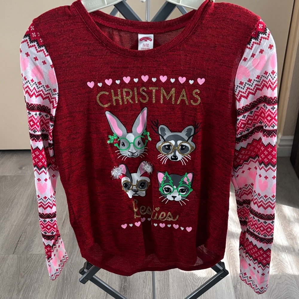 Holiday Time Festive Red and Pink Kids Shirt